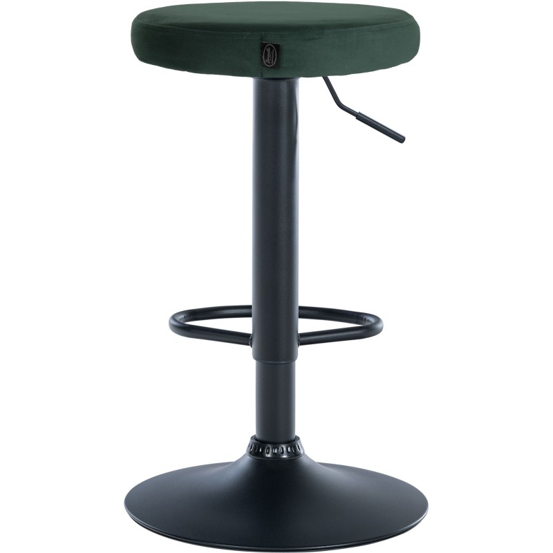 Juego de 2 taburetes de bar Ponte en terciopelo negro y verde