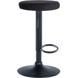 Juego de 2 taburetes de bar Ponte en terciopelo negro