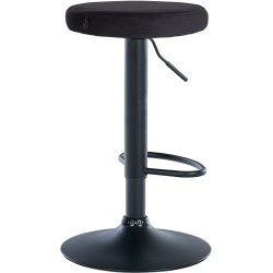 Juego de 2 taburetes de bar Ponte en terciopelo negro