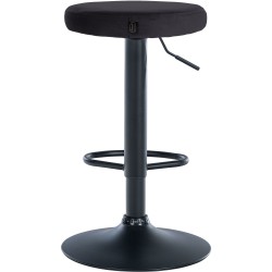 Juego de 2 taburetes de bar Ponte en terciopelo negro