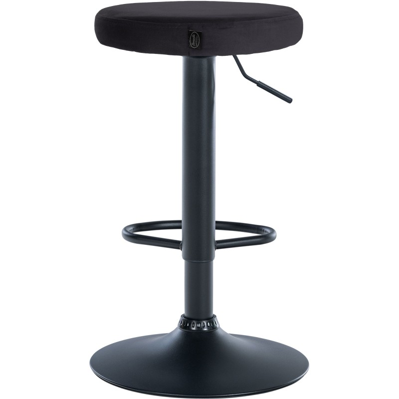 Juego de 2 taburetes de bar Ponte en terciopelo negro