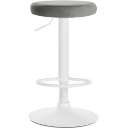 Juego de 2 taburetes de bar Ponte en terciopelo blanco y gris