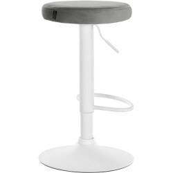 Juego de 2 taburetes de bar Ponte en terciopelo blanco y gris