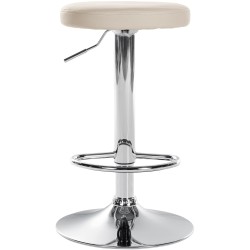 Juego de 2 taburetes de bar Ponte en piel sintética cromada color crema