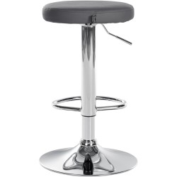 Juego de 2 taburetes de bar Ponte en piel sintética cromada gris