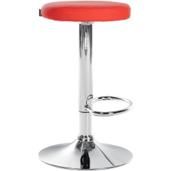 Juego de 2 taburetes de bar Ponte en piel sintética cromada roja