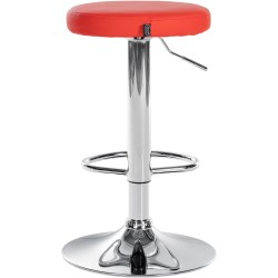 Juego de 2 taburetes de bar Ponte en piel sintética cromada roja