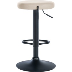 Juego de 2 taburetes de bar Ponte en piel sintética color negro y crema