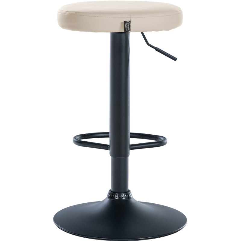 Juego de 2 taburetes de bar Ponte en piel sintética color negro y crema