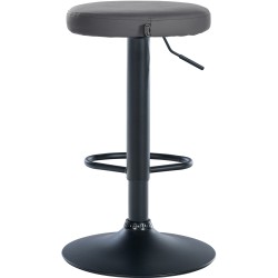 Juego de 2 taburetes de bar Ponte en piel sintética negra y gris