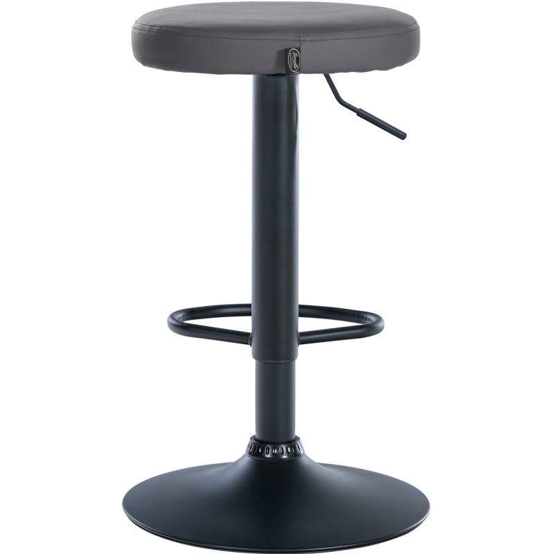 Juego de 2 taburetes de bar Ponte en piel sintética negra y gris