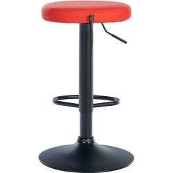 Juego de 2 taburetes de bar Ponte en piel sintética negra y roja