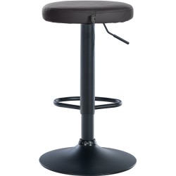 Juego de 2 taburetes de bar Ponte en piel sintética negra