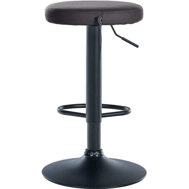 Juego de 2 taburetes de bar Ponte en piel sintética negra