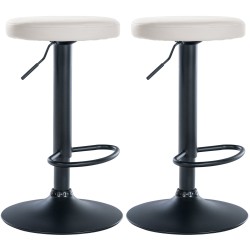 Juego de 2 taburetes de bar Ponte en piel sintética en blanco y negro