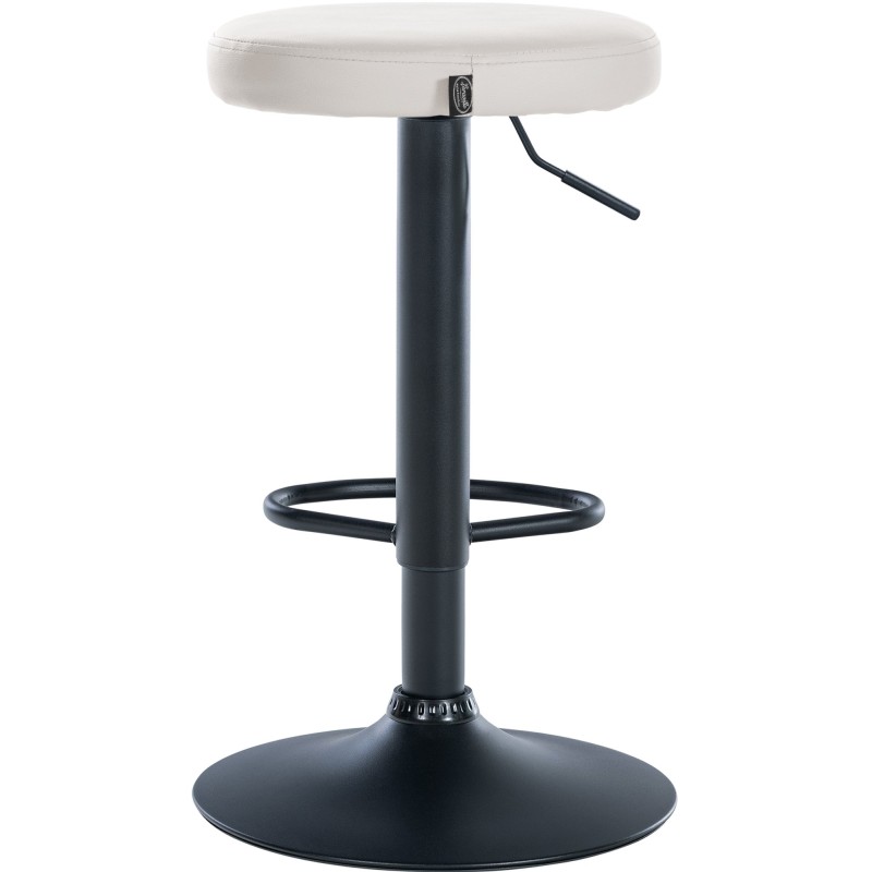 Juego de 2 taburetes de bar Ponte en piel sintética en blanco y negro