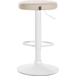 Juego de 2 taburetes de bar de piel sintética color blanco crema Ponte