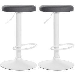 Juego de 2 taburetes de bar Ponte de piel sintética en color blanco y gris