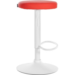 Juego de 2 taburetes de bar Ponte en piel sintética blanca y roja