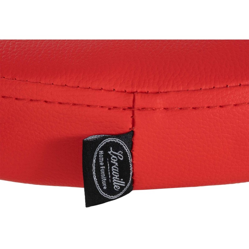 Juego de 2 taburetes de bar Ponte en piel sintética blanca y roja