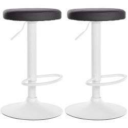 Juego de 2 taburetes de bar Ponte en piel sintética blanca y negra