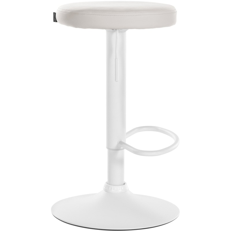 Juego de 2 taburetes de bar de piel sintética color blanco Ponte