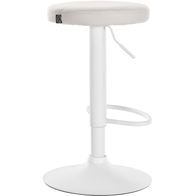 Juego de 2 taburetes de bar de piel sintética color blanco Ponte