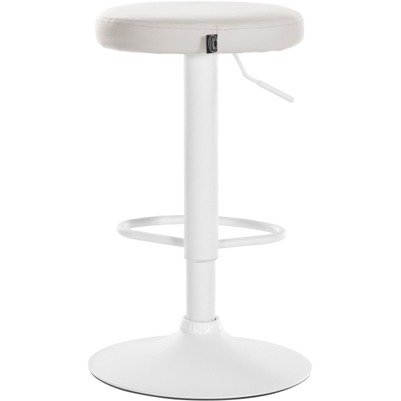 Juego de 2 taburetes de bar de piel sintética color blanco Ponte