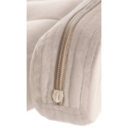 Taburete de bar cromado de terciopelo color crema Dublín