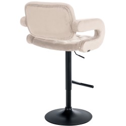 Taburete de bar Dublin en terciopelo negro y crema