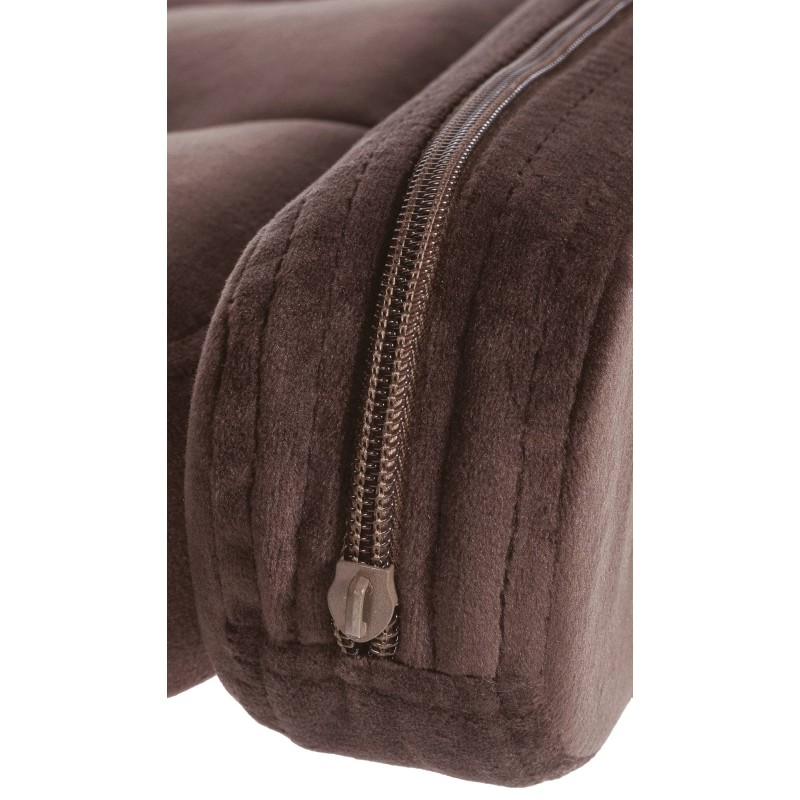 Taburete de bar Dublin en terciopelo negro y marrón