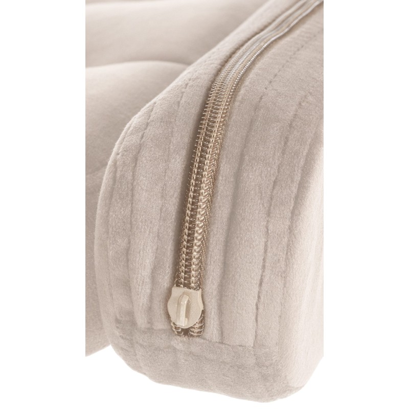 Taburete de bar de terciopelo blanco crema Dublin