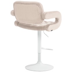 Taburete de bar de terciopelo blanco crema Dublin