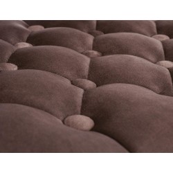 Taburete de bar Dublin en terciopelo blanco y marrón