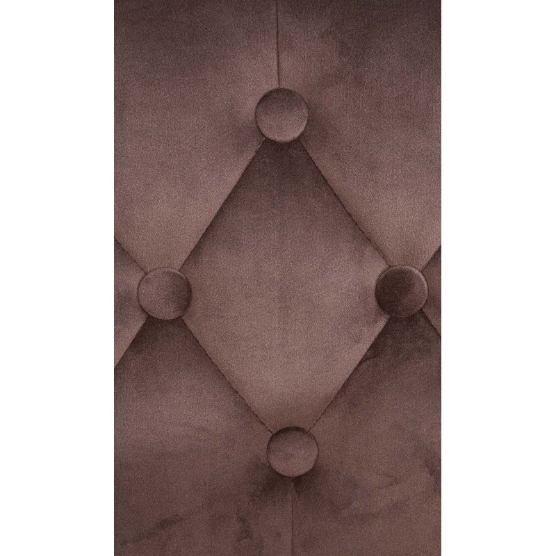 Taburete de bar Dublin en terciopelo blanco y marrón