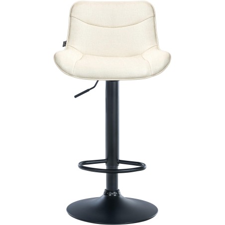 Taburete de bar Vonore en tela negra y crema