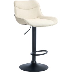 Taburete de bar Vonore en tela negra y crema