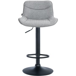 Taburete de bar Vonore en tela negra y gris