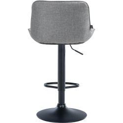 Taburete de bar Vonore en tela negra y gris