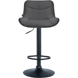 Taburete de bar Vonore en tela negra y gris oscuro