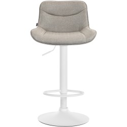 Taburete de bar Vonore en tela blanca topo