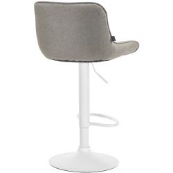 Taburete de bar Vonore en tela blanca topo