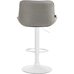 Taburete de bar Vonore en tela blanca topo
