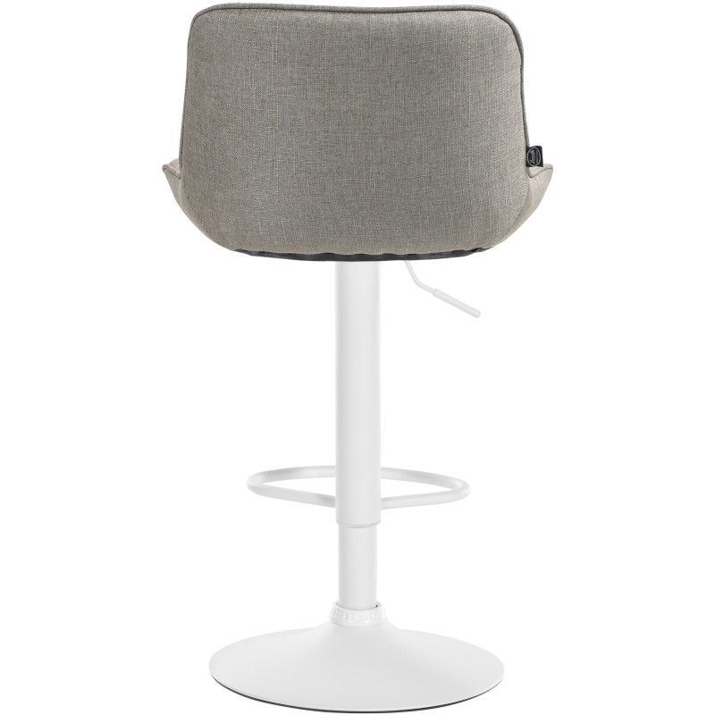 Taburete de bar Vonore en tela blanca topo