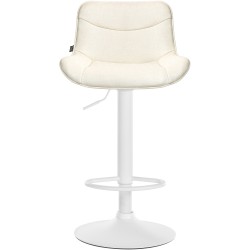 Taburete de bar de tela color blanco crema Vonore