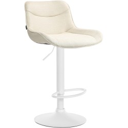 Taburete de bar de tela color blanco crema Vonore