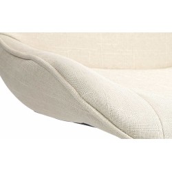 Taburete de bar de tela color blanco crema Vonore