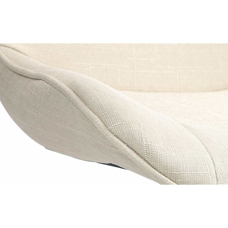 Taburete de bar de tela color blanco crema Vonore