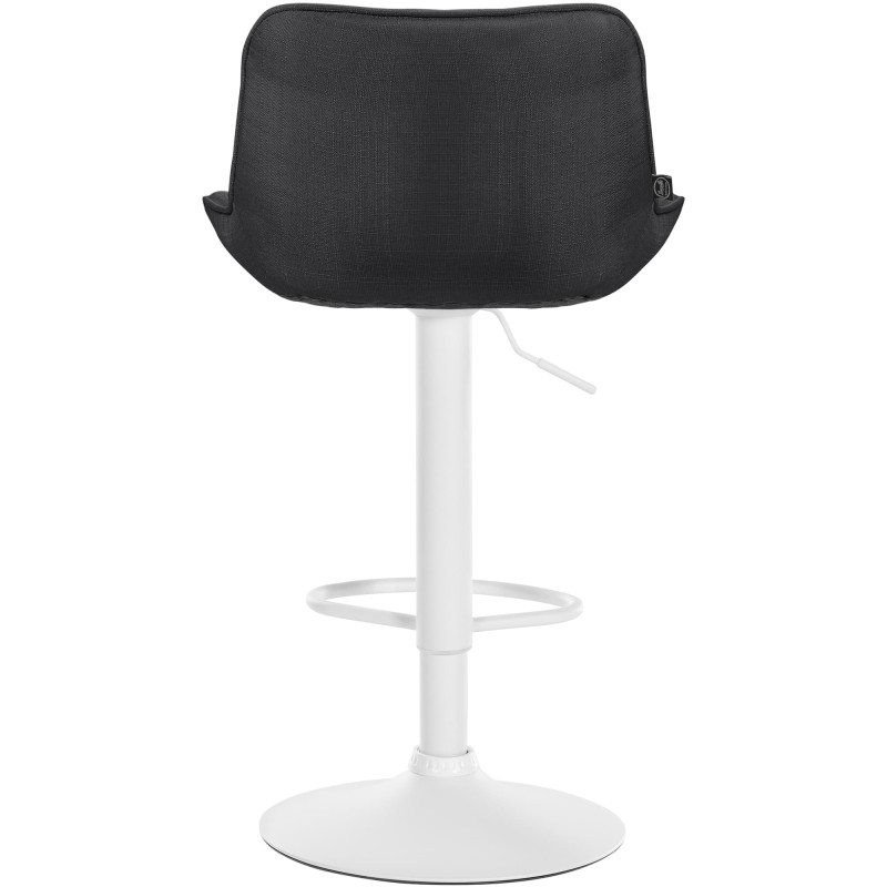 Taburete de bar Vonore en tela blanca y gris oscuro