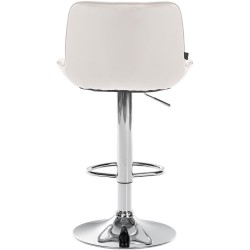 Taburete de bar Vonore de terciopelo cromado color crema